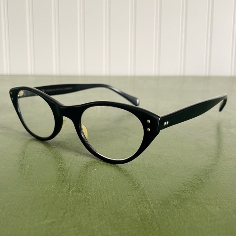 VTG American Optical Retro Cat's Eye Black 5 3/4
